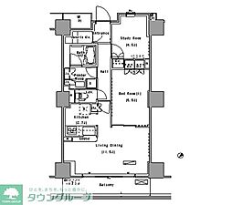 パークアクシス豊洲 1SLDKの間取図画像