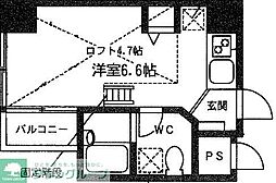 アベゼ住吉 ワンルームの間取図画像