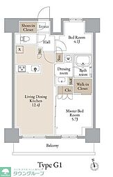 JMF-Residence浅草橋三丁目 2LDKの間取図画像