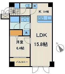 カスタリア茅場町 1LDKの間取図画像