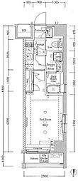 XEBEC亀戸 1Kの間取図画像