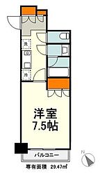 パークアクシス豊洲キャナル 1Kの間取図画像