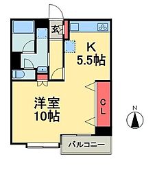 茅場町アヴィニヨン ワンルームの間取図画像
