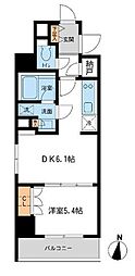 レジデンス両国駅前 1DKの間取図画像