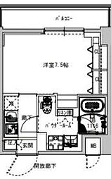 S-RESIDENCE木場fluspark 1Kの間取図画像