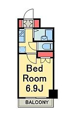 RESIDIA門前仲町 1Kの間取図画像