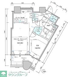 パークタワー勝どきサウス 1LDKの間取図画像