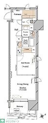 ブランシエスタ浅草蔵前 1LDKの間取図画像