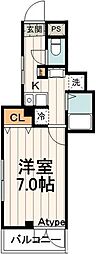 小山田ビル 1Kの間取図画像