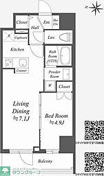 AlphaPrime東陽町 1LDKの間取図画像