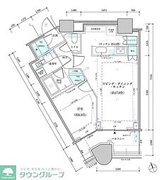 パークタワー勝どきサウス 1LDKの間取図画像