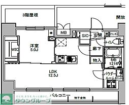 S-RESIDENCE八丁堀una 1LDKの間取図画像