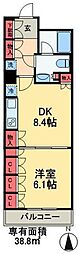 パークアクシス東陽町 1DKの間取図画像