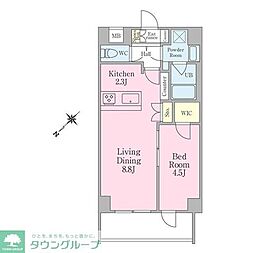 ビィ・フォルマ尾久 1LDKの間取図画像