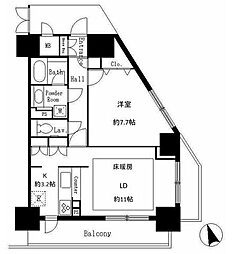 サンクレール荒川ブランガーデン 1LDKの間取図画像