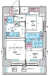 ジェノヴィア東日暮里グリーンヴェール 2LDKの間取図画像