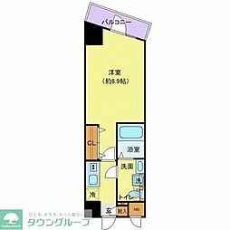 プレール・ドゥーク西新井II 3階1Kの間取り