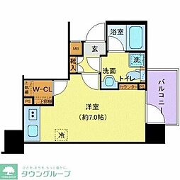 クレヴィスタ四ツ木 5階ワンルームの間取り