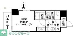 西田マンション 4階1Kの間取り