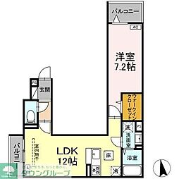 セレスティア亀有 1階1LDKの間取り