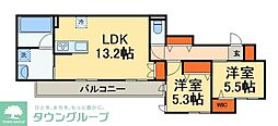 エストフォート上本郷 4階1LDKの間取り
