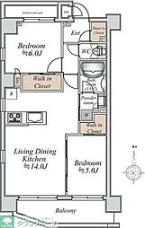 Ｓｏｌａｓｔ　Ｓｑｕａｒｅ綾瀬 3階2LDKの間取り