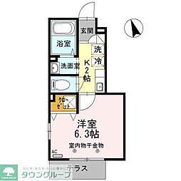 萌木庵 1階1Kの間取り