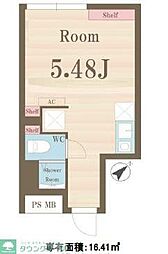 ゼーレ新小岩 3階ワンルームの間取り