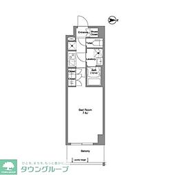 コンフォリア西新井 4階1Kの間取り