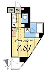 スプレスター綾瀬 6階1Kの間取り
