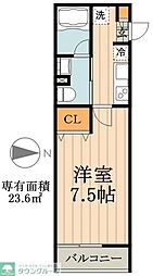 エルスタンザ北綾瀬 1階1Kの間取り