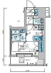 リヴシティ堀切菖蒲園 10階ワンルームの間取り