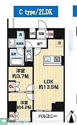ＡＲＣＯＢＡＬＥＮＯ ＭＩＮＡＭＩＳＥＮＪＵ 14階2LDKの間取り