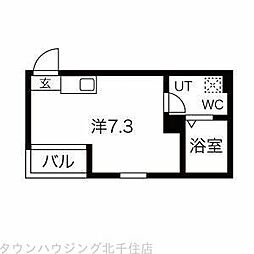 セレーノ舎人 3階ワンルームの間取り