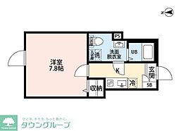 Ｔｈｅ　Ｍａｃｈｉｙａ　Ｃｏｕｒｔ 2階1Kの間取り