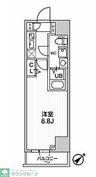 ジェノヴィア浅草Vスカイガーデン 4階1Kの間取り