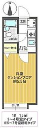 ミント大谷田Ａ 1階1Kの間取り