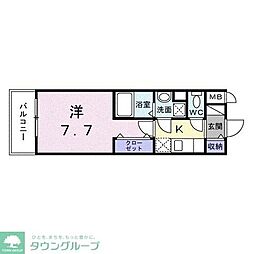 スアヴィス谷在家 4階1Kの間取り