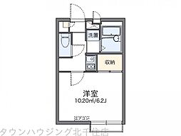 レオパレスアルカディアみゆき 2階1Kの間取り
