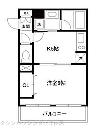 ワコーレ千住Ａ棟 2階1Kの間取り