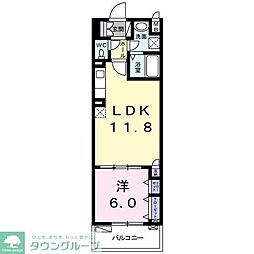 Ｂｅｌｌ　Ｄｉｏｒ浅草 4階1LDKの間取り