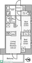 仮称）nidoMINOWA 4階2LDKの間取り