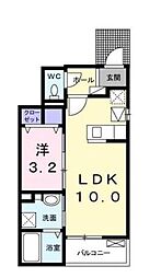 ハッピーワン 1階1LDKの間取り