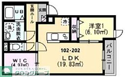 ルミエール 1階1SLDKの間取り