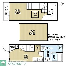 オラティエ金町 1階1DKの間取り
