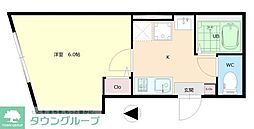 6th Av.Residence AYASE 1階1Kの間取り