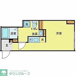 オアシス五反野レジデンス ワンルームの間取図画像