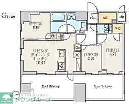 クレストコート北千住レジデンス 3LDKの間取図画像