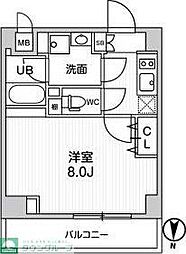 ALTERNAKIKUKAWA2 1Kの間取図画像
