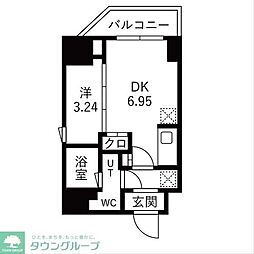 TRADIS森下 1DKの間取図画像